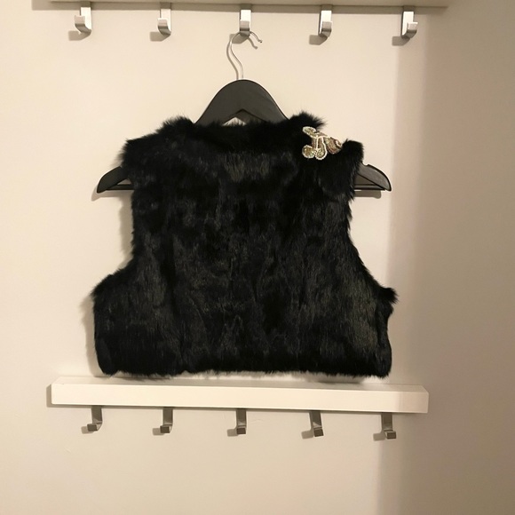 Luxurious rabbit fur vest in black - Picture 2 of 5